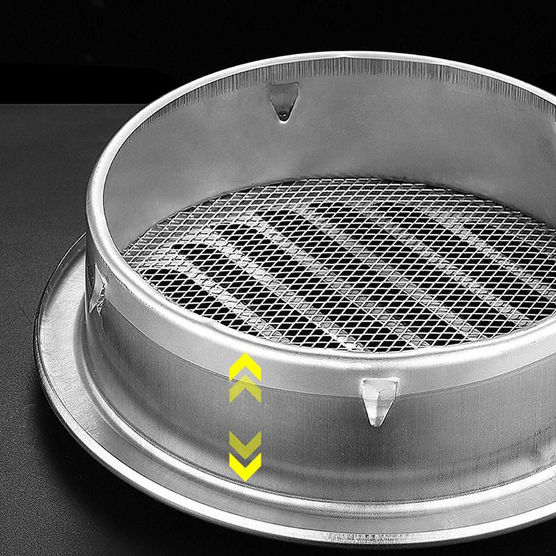 75 mm 201 rustfritt stål vegg luftventil gitter utvendig rund kanalventilasjon