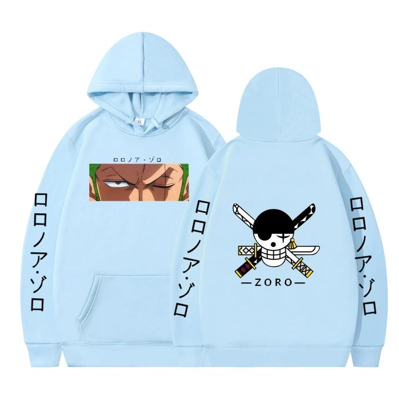 ONE PIECE Anime Hoodies Autumn Long Sleeve Unisex Roronoa Zoro Pullovers Streetwear Graphic Clothes Sweatshirt