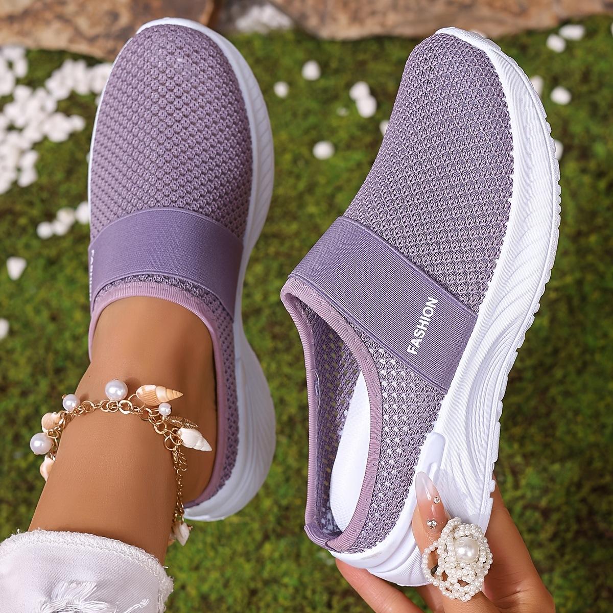 

Women s Summer Indoor and Outdoor Casual ShoesBreathable Mesh Shoes for Lazy People Soft Soles 42EU/CN43 фіолетовий