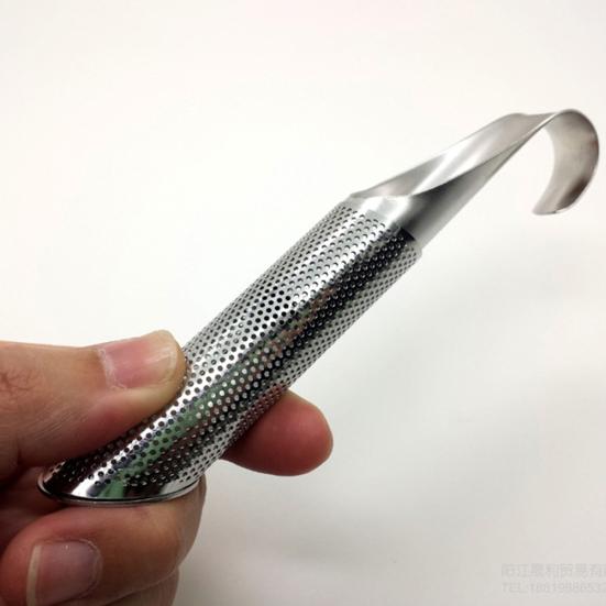 Tragbares Hakenrohrdesign Edelstahl Teezubereiter Sieb Tasse Filter