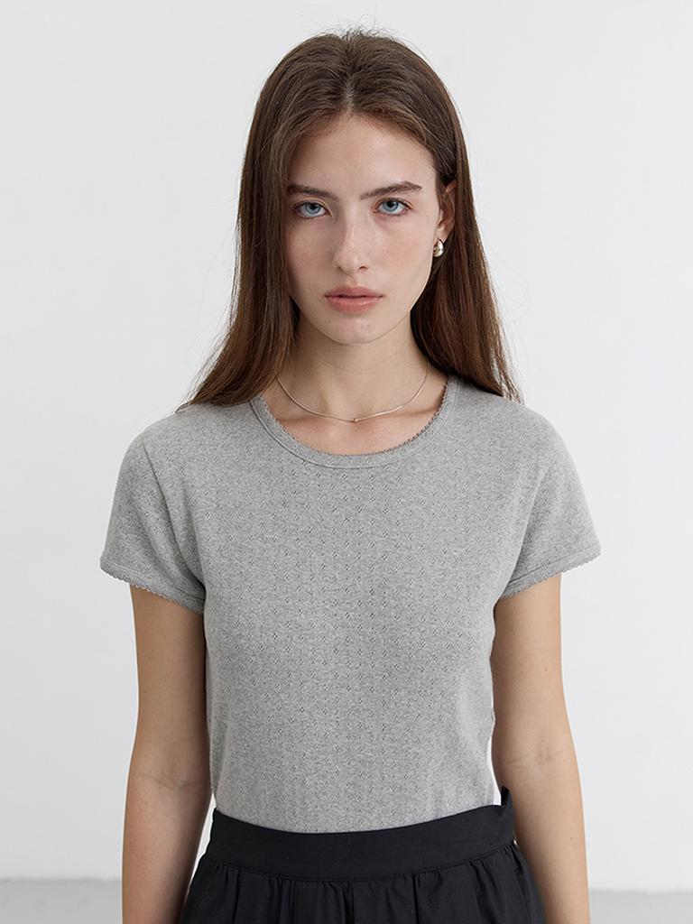 Deonseuteu Essential Slim-Fit Crochet Top_Udts5B224_Melange Gray