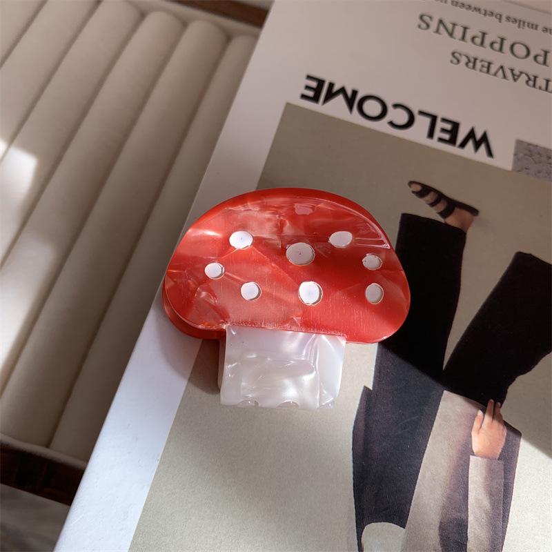 

2023 Colorful Creative Mushroom Hair Claw: Cute European & American Acetate Hair Clip