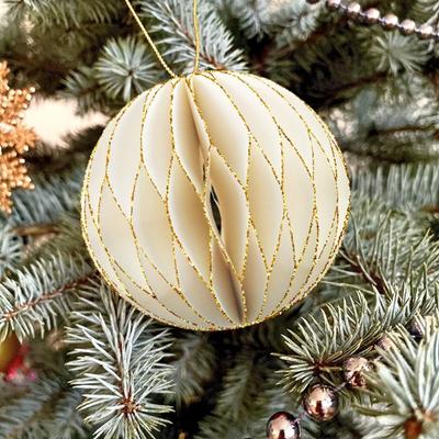 Ornament Paper Christmas Tree Honeycomb Ball Mini Lantern/Spherical Christmas Tree Pendant Hanging Home