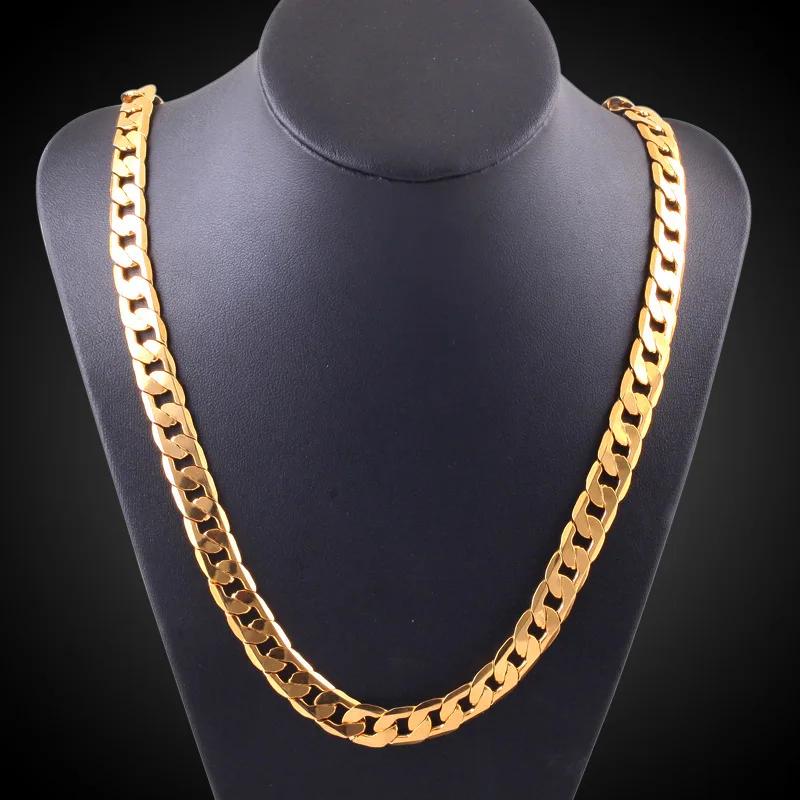 Offerta speciale Collane in oro 18K Timbro 925 Colore argento Catena classica 8MM laterale per Uomo donna Gioielli raffinati Festa di matrimonio