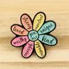 1pc Inspirational Enamel Pin - "You Are Loved, Strong, Unique, Kind, Enough" Floral Design with Colorful Petals -Clothing Brooch