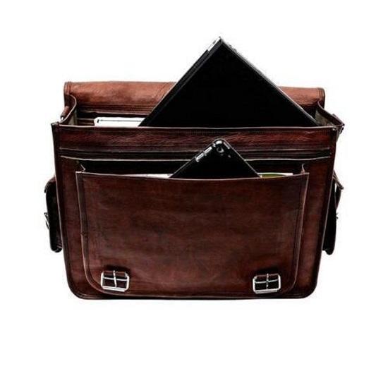 Новый большой коричневый портфель из натуральной кожи — фото 4