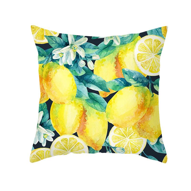 Nordic Sofa Pillow Cover Small Fresh Fruit Print Peach Skin Cushion Cover Office Pillow Cover Home