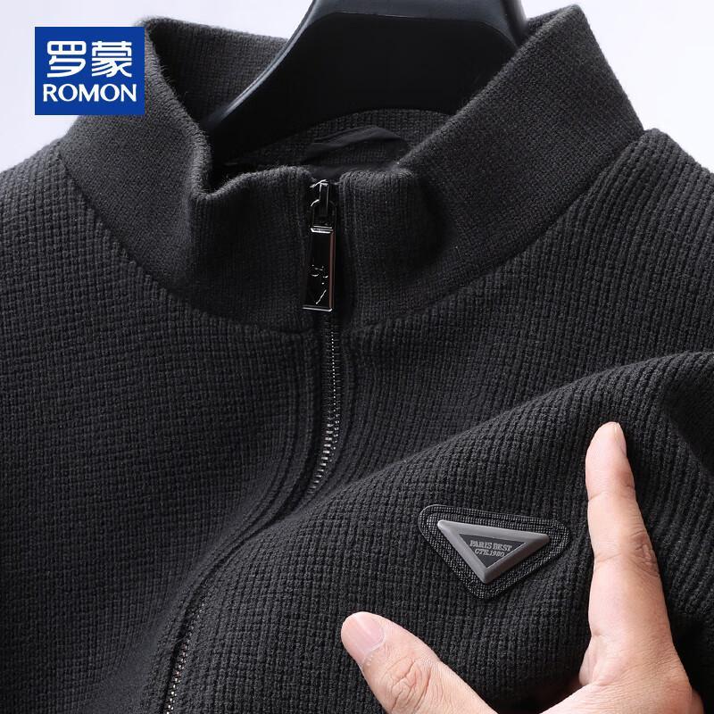 ROMON Men s Thick Stand-Collar Zip-Up Knit Cardigan 3XL 190104A 8120₽