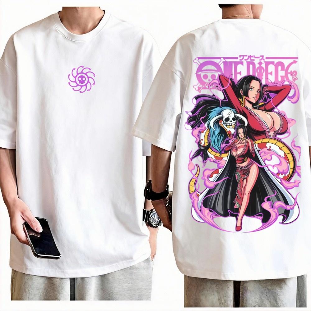 

One Piece Boa Hancock TShirt Unisex Anime Graphic Print Crew Neck Pure Cotton Oversized Streetwear Fashion Tops For Men Women M