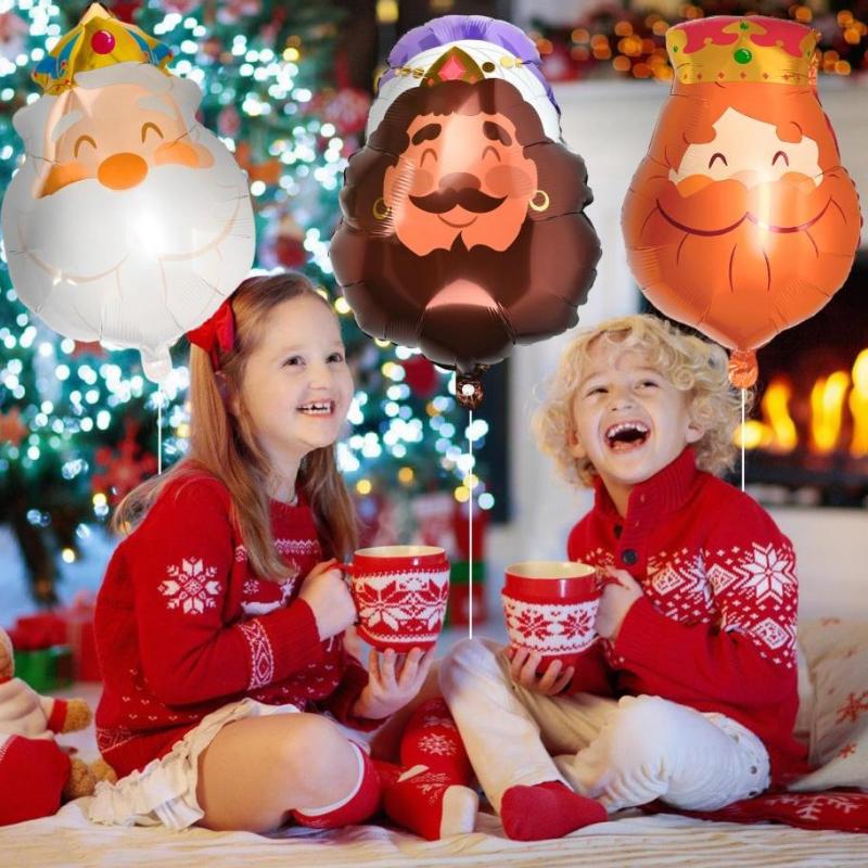 1set Kings Balloons King's Head Crown Aluminum Film Balloon Baby Shower Birthday Party Jesus Decorat King Christmas Gift Globos