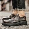 Mode Neue Hochwertige Stiefel Britischer Stil Tragekomfort Lässige Lederschuhe Herren Dicke Sohle Outdoor Wasserdicht Arbeitskleidung Lederschuhe