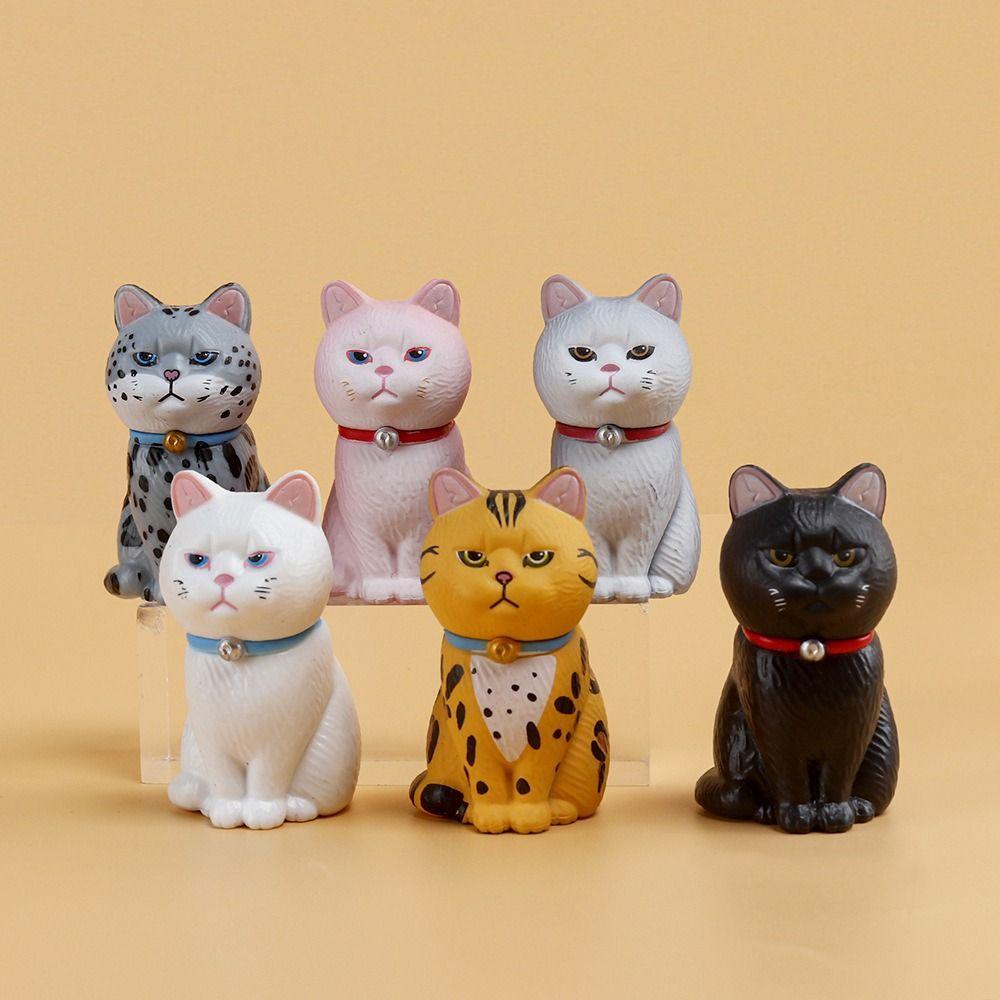 Small Bell Sitting Cat Figure Toy Mini Mini Cat Ornament Simulated Cat Model Doll  Girls Gifts