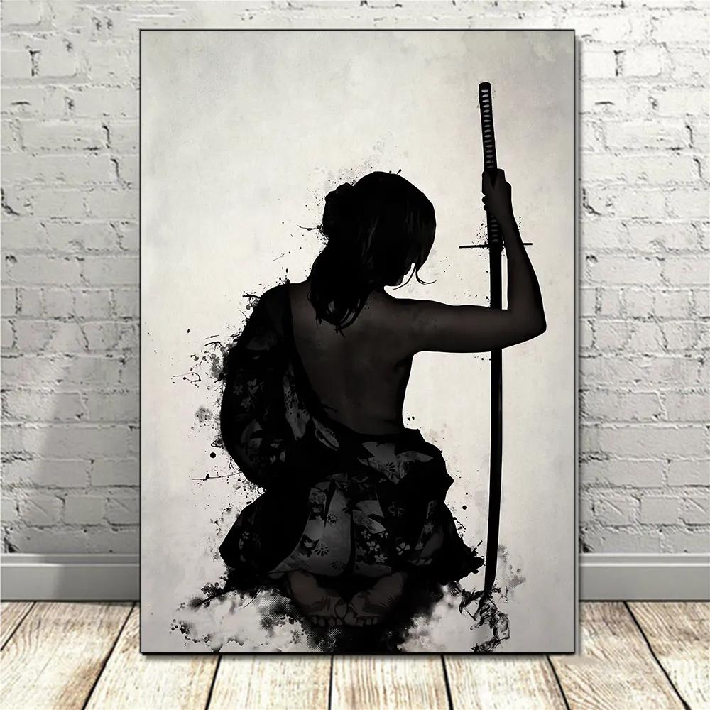 Japanese Anime Aesthetic Wall Art Game Retro Samurai HD Oil On Canvas Posters And Prints Home Bedroom Decoration Gifts