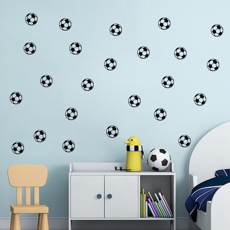 1 Sheet 20pcs/Set Sports Boys Bedroom Art Vinyl Wall Sticker Football Soccer Ball Wall Sticker