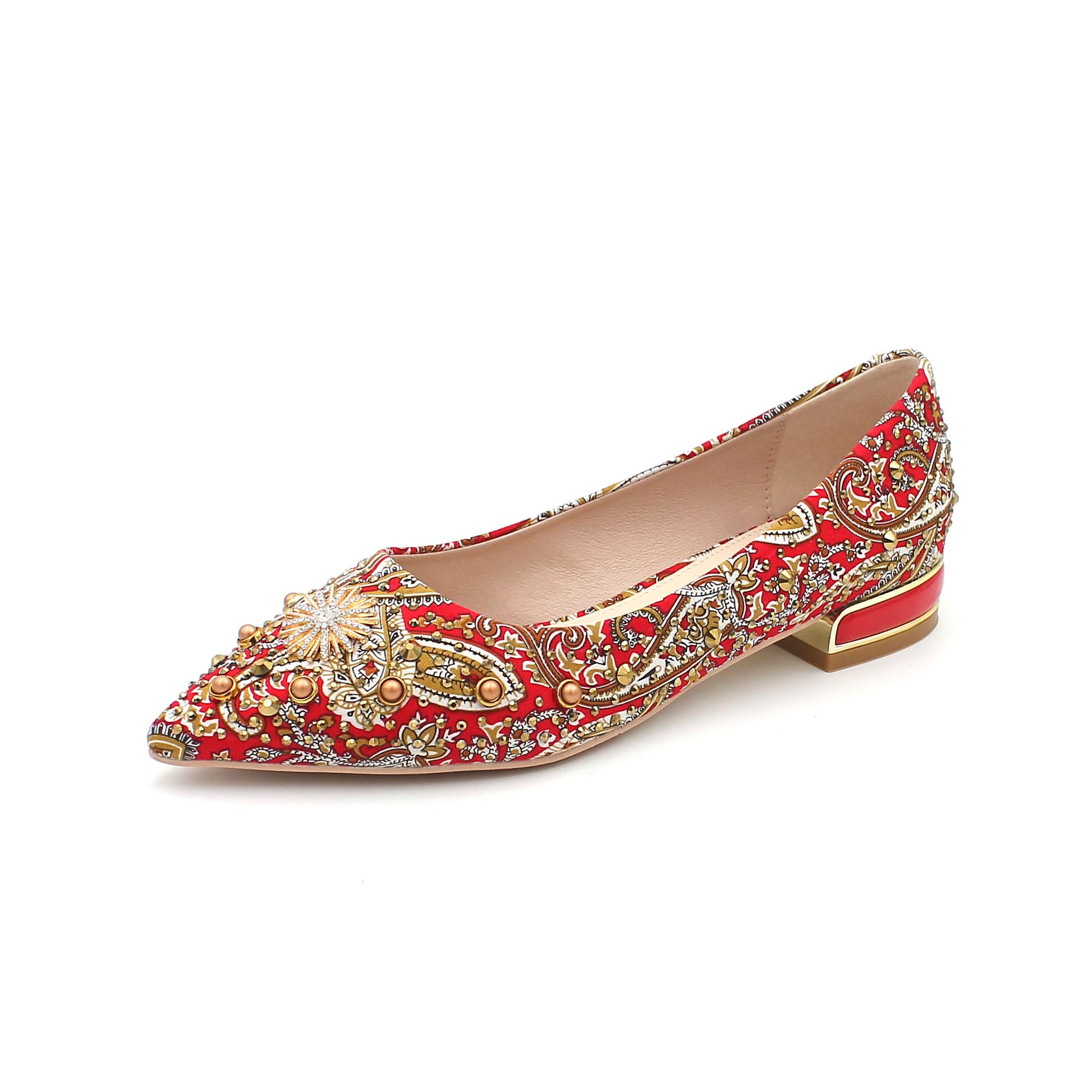 Rode bruidsschoenen Dames Nieuwe dikke hak Xiuhe schoenen Chinese Toast bruidsschoenen Bruidsschoenen Winter hoge hakken 76 - 34 brown