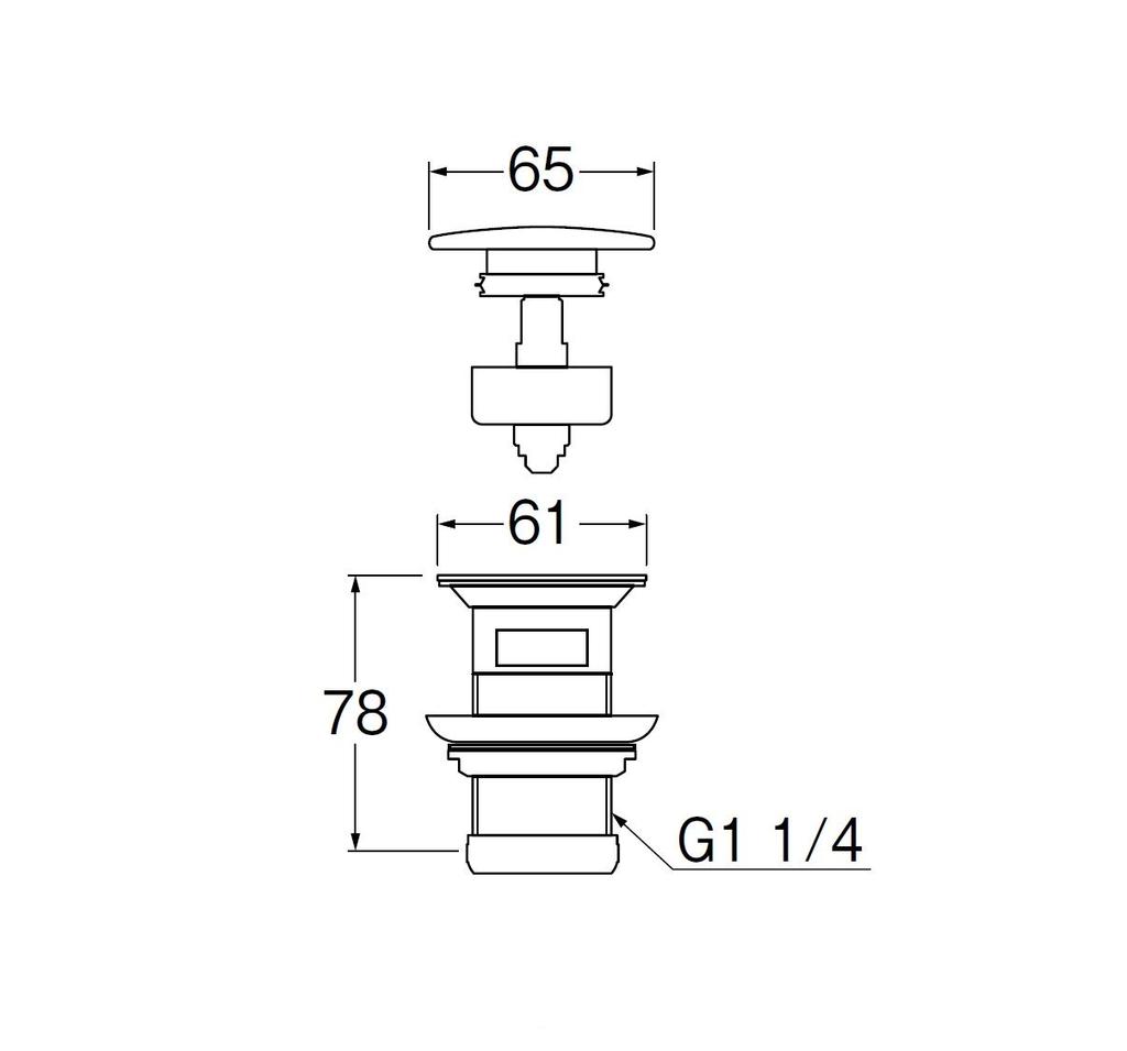 SANEI Pop-up Horizontal Drain Plug H3312-32
