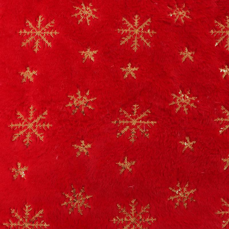 Velvet Iridescent Sequin Embroidered Snowflake Tree Skirt