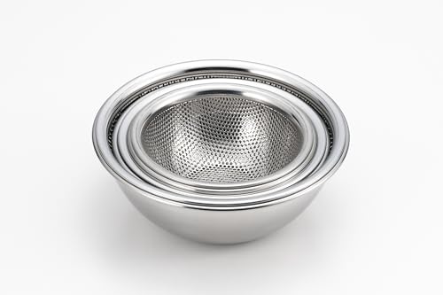 Gogi Stainless Steel Bowl and Mesh Bowl Set (6 Pieces, 13, 15, and 18 Cm) YJ2827