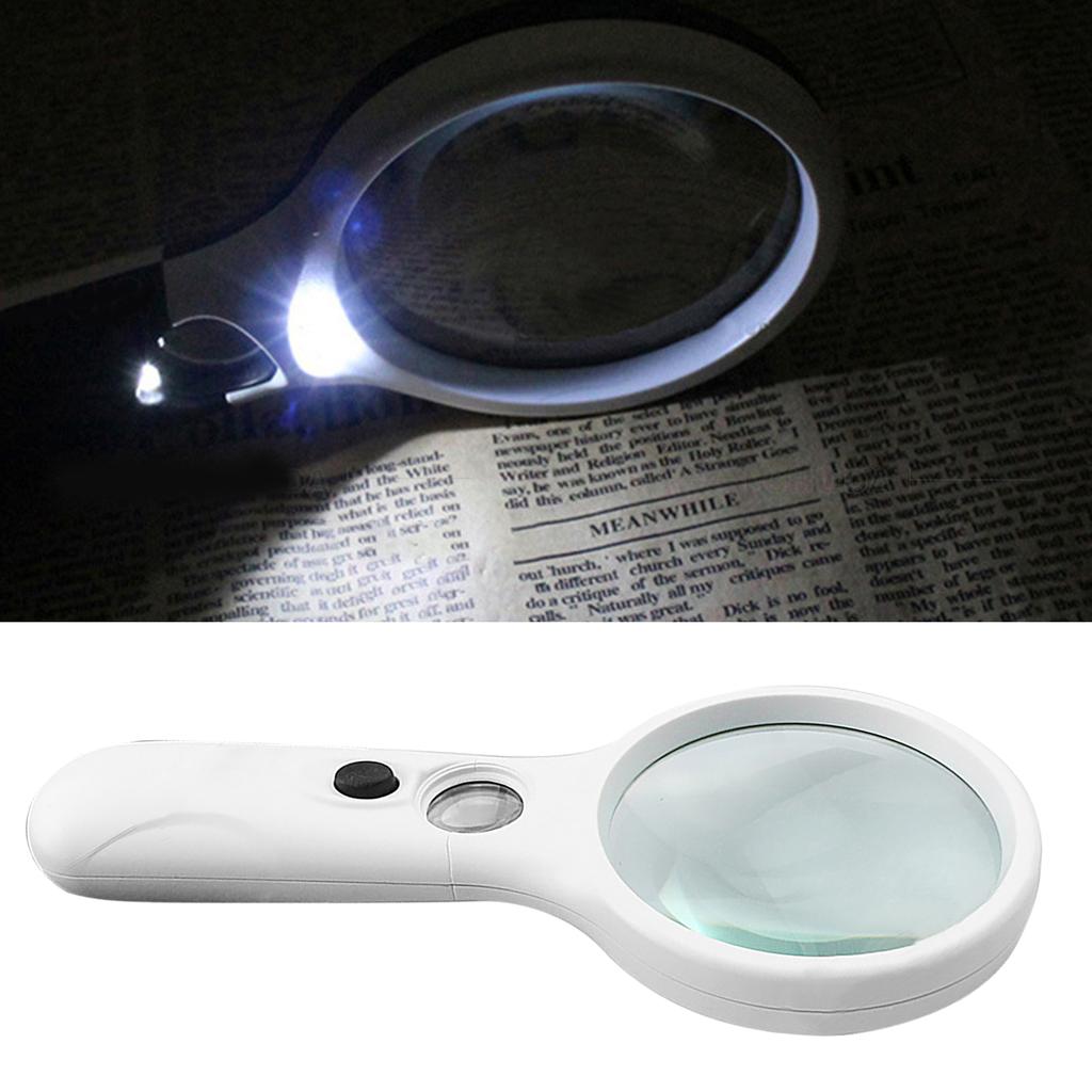 Magnifying Glass LED 3X 45X Magnification Handheld Magnifier Lens for Reading Repair