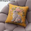 Floral Rabbit Embroidery Style Throw Pillow Covers Pattern Cushion Cover Suitable For Sofa Bedroom Car Pillow Cover