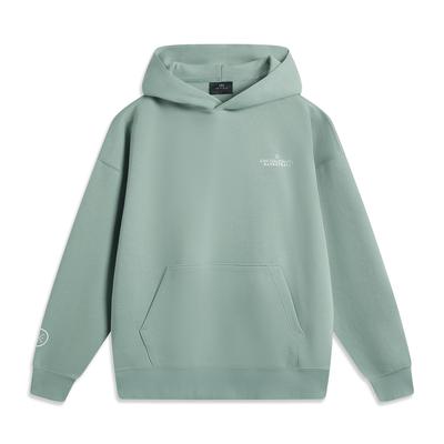 Li Ning Wade Series Άνετο Ευέλικτο Φούτερ με Κουκούλα με Γράμματα Ανδρικά φούτερ Γκρι Πράσινο AWDU291-8