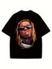 Lil Wayne Portrait Graphic Print T-shirt