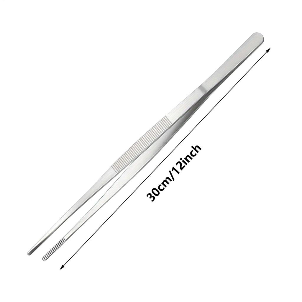 Küchenpinzette Zange Rutschfest 12-Zoll Griff Utensilien Edelstahl Pinzettenzange Zum Kochen Zum Servieren von Speisen BBQ Grillen