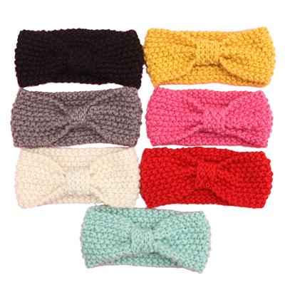 Roztomilý styl s mašlí Dětská pokrývka hlavy Dívka Batole Pletená čelenka s mašlí Do vlasů Doplňky Zima