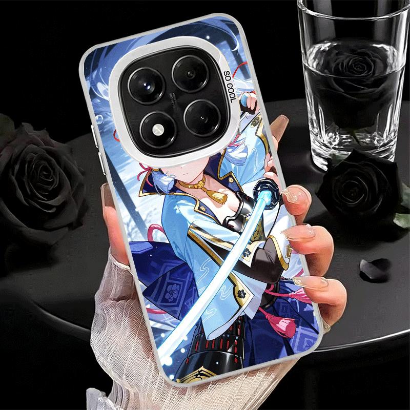Genshin Impact Kamisato Ayaka Weiche Handyhülle für Xiaomi Redmi Note 13 14 15 Pro Plus 12S 12 11S 11 11T 10S 10 Stoßfeste Abdeckung