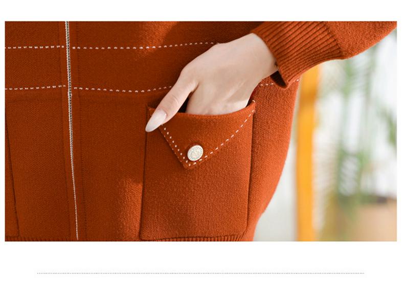 2025 Spring & Autumn Hooded Knit Cardigan for Middle-Aged & Elderly Women