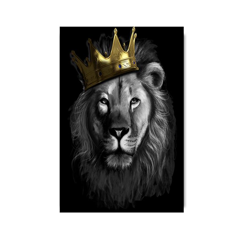 König der Löwen, Tierkunst, Leinwand-Poster und Drucke, moderne Malerei, Wandbilder für Wohnzimmer, Heimdekoration, Cuadros