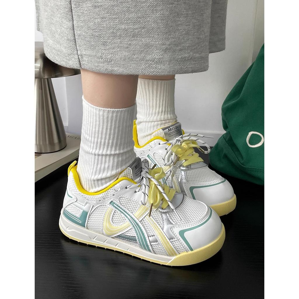 Niche Mesh Lace-up Little White Shoes Women's 2025 Summer New Fashion Versatile Comfortable Sports Leisure Lightweight Board Shoes