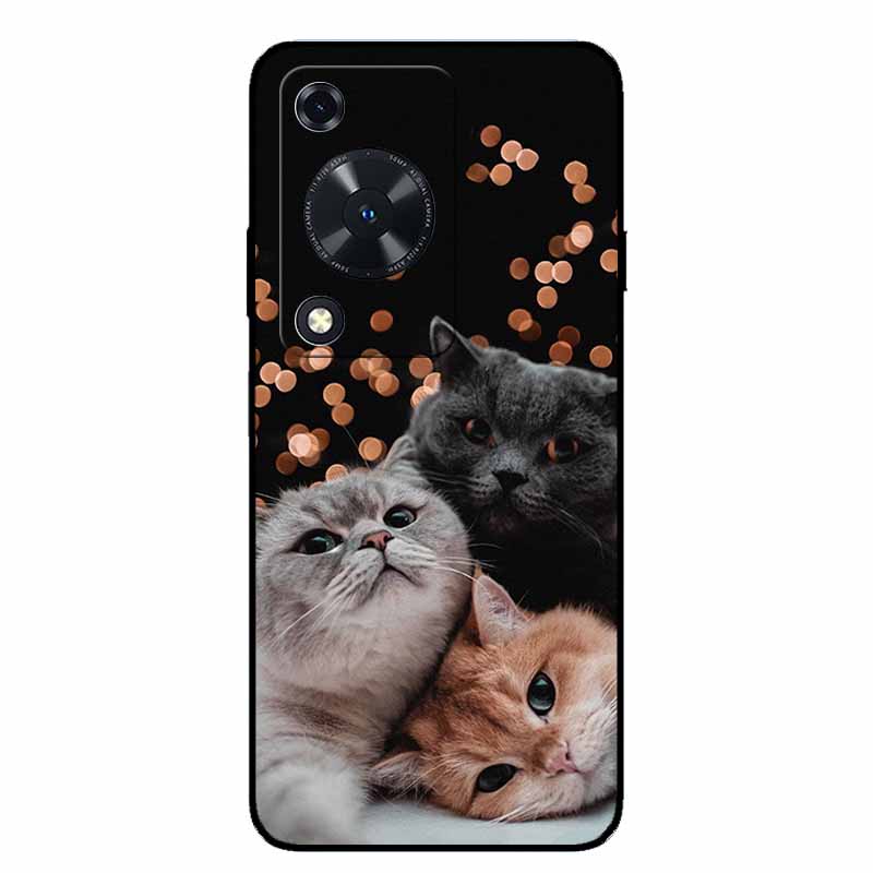 Phone Case For Huawei Nova Y63/ Y72S Case Animal Soft TPU Silicone Back Cover Case For Huawei Nova Y72S TPU Black Funda Nova Y63