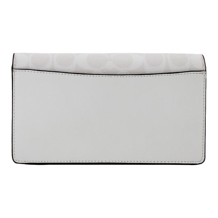 Coach Anna 20 Monogramm Klappe Canvas und Leder Schultertasche Damen Taschen Gletscher-Weiß 3036-IMRFF
