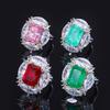 Light Luxury High-end Colorful Treasure Ring Paraiba Exaggerated Pigeon Egg Micro Inlaid High Carbon Manufacturer