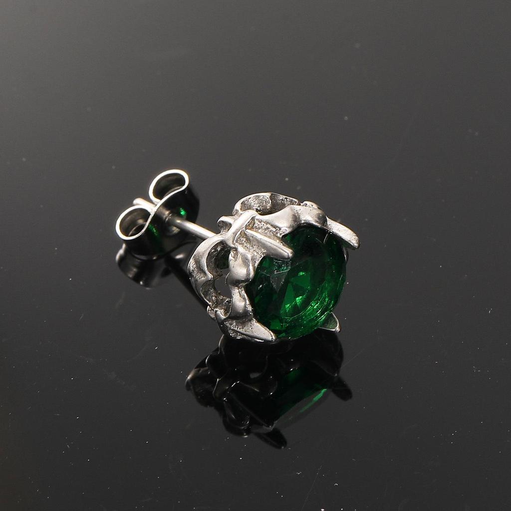 High-End Retro Rhinestone Stud Earrings for Men & Women – Versatile Titanium Steel Design