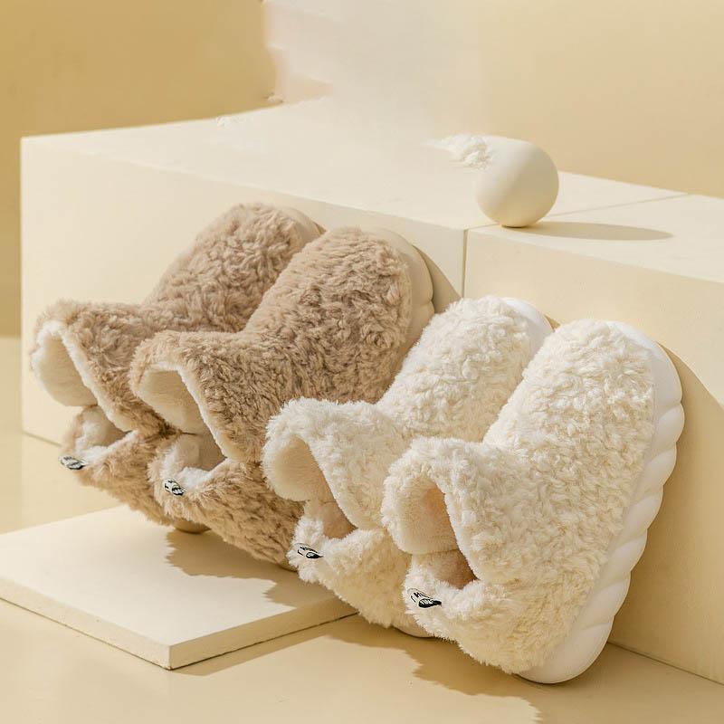 Winter Warm Shoes for Woman Men Indoor Slippers Soft Plush Couples Home Floor Snow Boots Anti-slip Female House Footwear