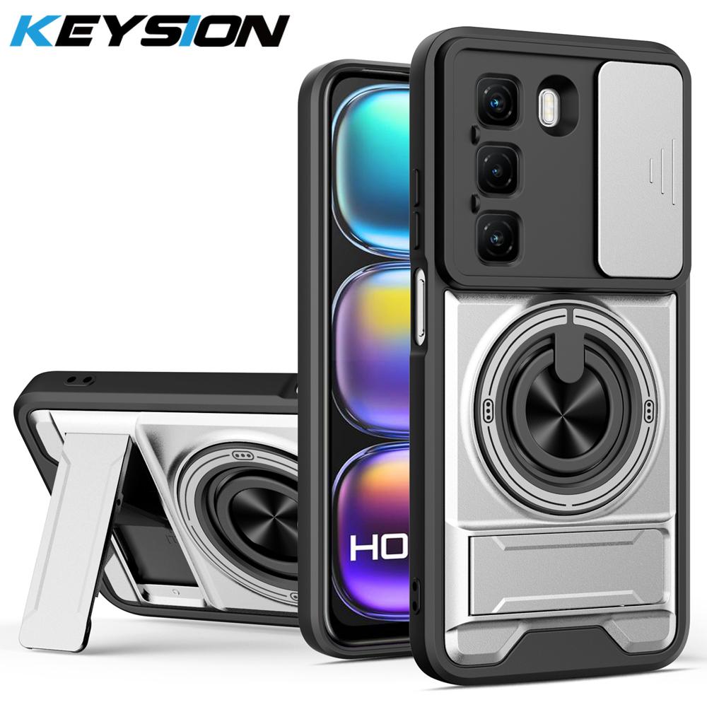 KEYSION Magnetic Phone Case for Infinix Hot 50 Pro+ 4G Hot 50 5G Slide Camera Protection Upright Kickstand Shockproof Back Cover