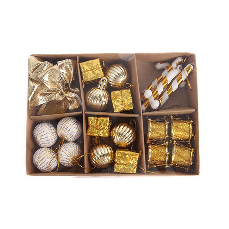 24 Buc/Cutie Set Decoratiuni Glob Arc Bastoane Craciun DIY Pandantive Agatate Pom Craciun Acasa Aprovizionare Decoratiuni Petrecere Craciun