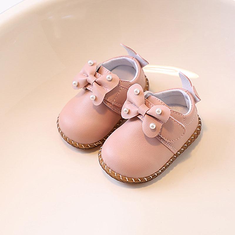 Baby Girl Toddler Shoes 0-1-2 Years Old Cute Princess Shoes 0-1-2 Years Old Spring and Autumn Soft Sole Anti-drop Shoes