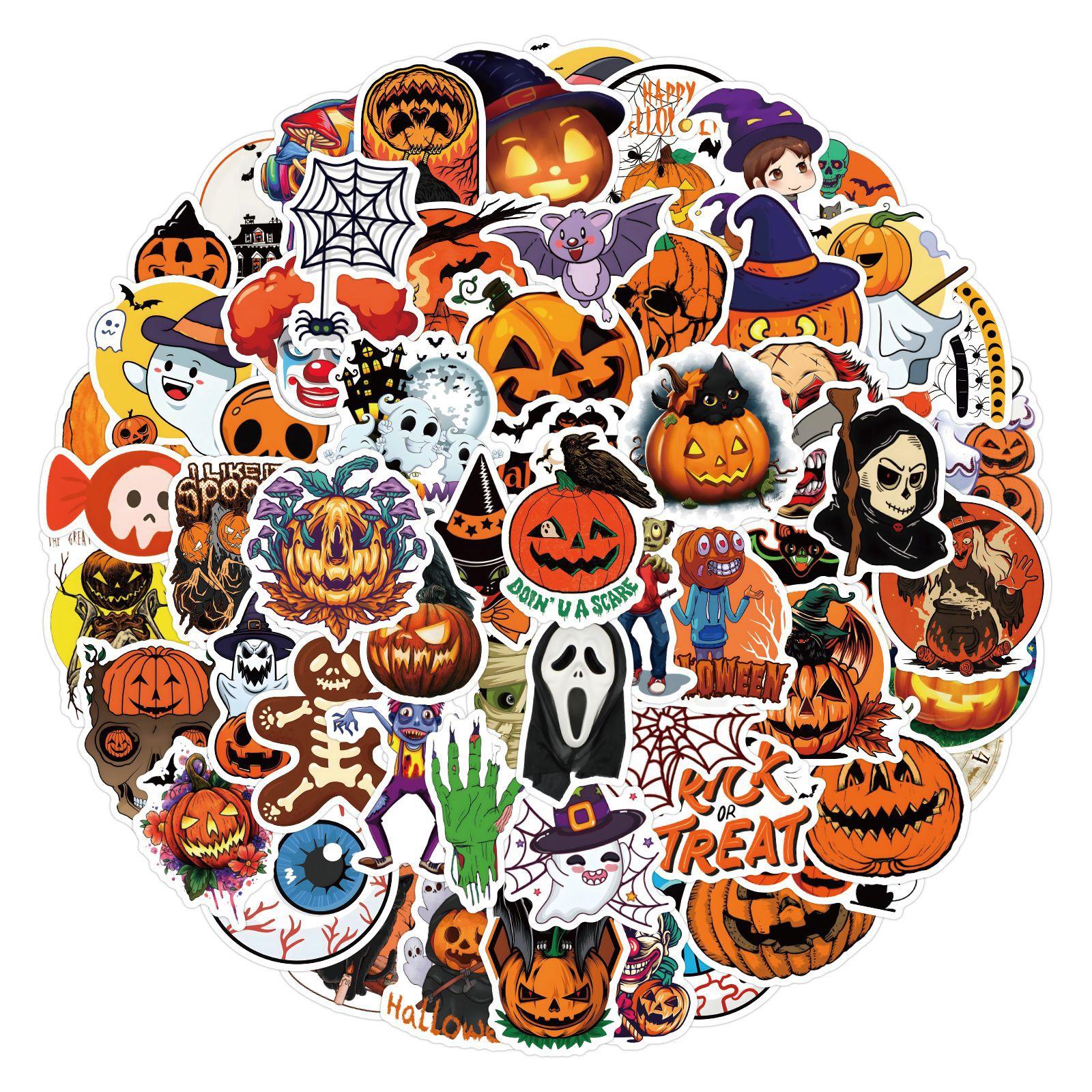 

60/110 New Halloween Cartoon Graffiti Stickers Suitcase Notebook Decoration Stickers