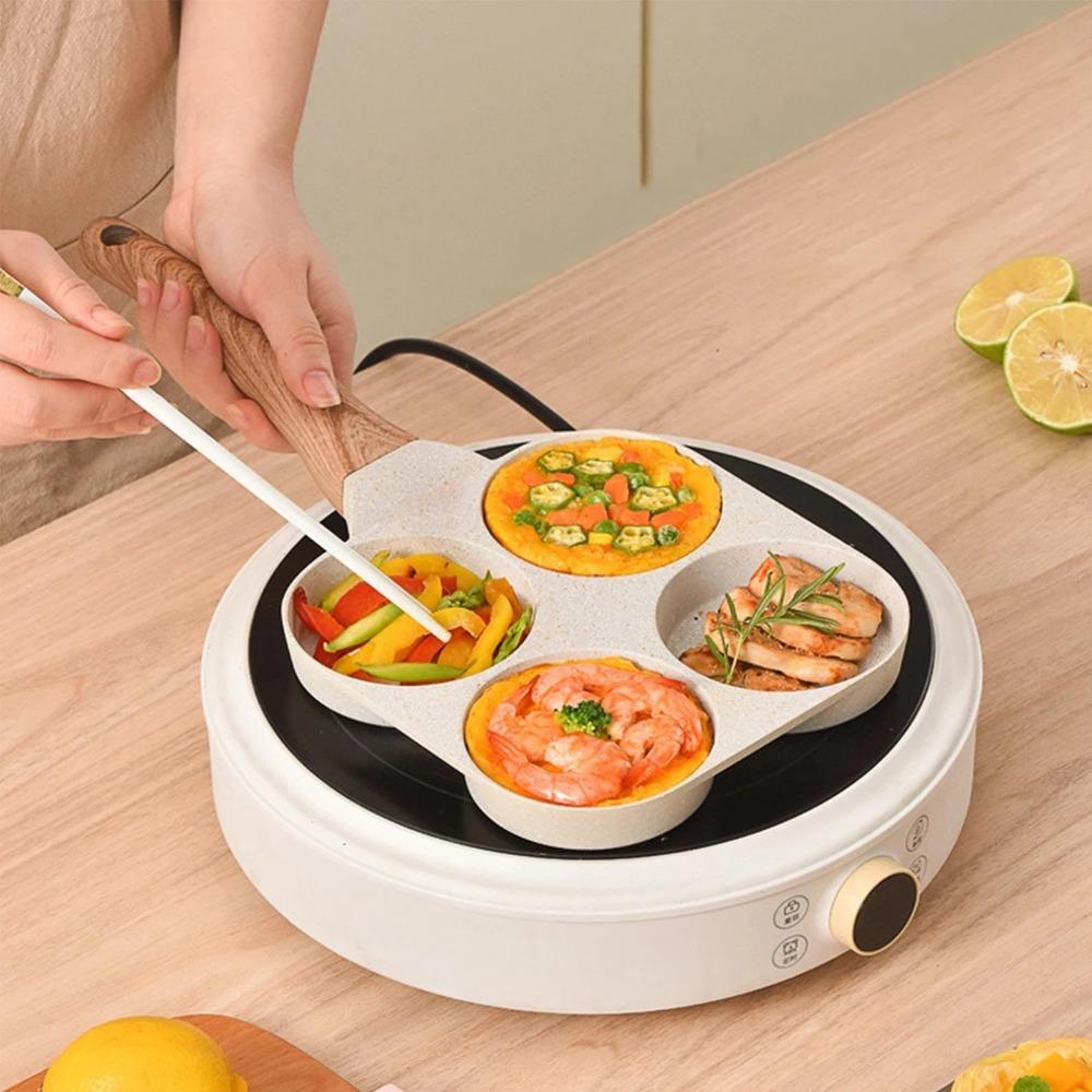 4 Cups Frying Pan Even Heating Pancake Pot Kitchen Supplies Egg Pan  Crepes/Burgers/Steak