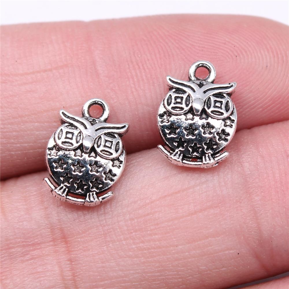 20pcs Owl Charms Antique Silver Color Owl Charms Pendants For Bracelets Small Owl Charms Making Jewelry