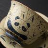 110ml Chinese Ceramic Gaiwan Handmade Panda Bamboo Leaf Tea Tureen Travel Portable Tea Bowl Household Teaware Accessories