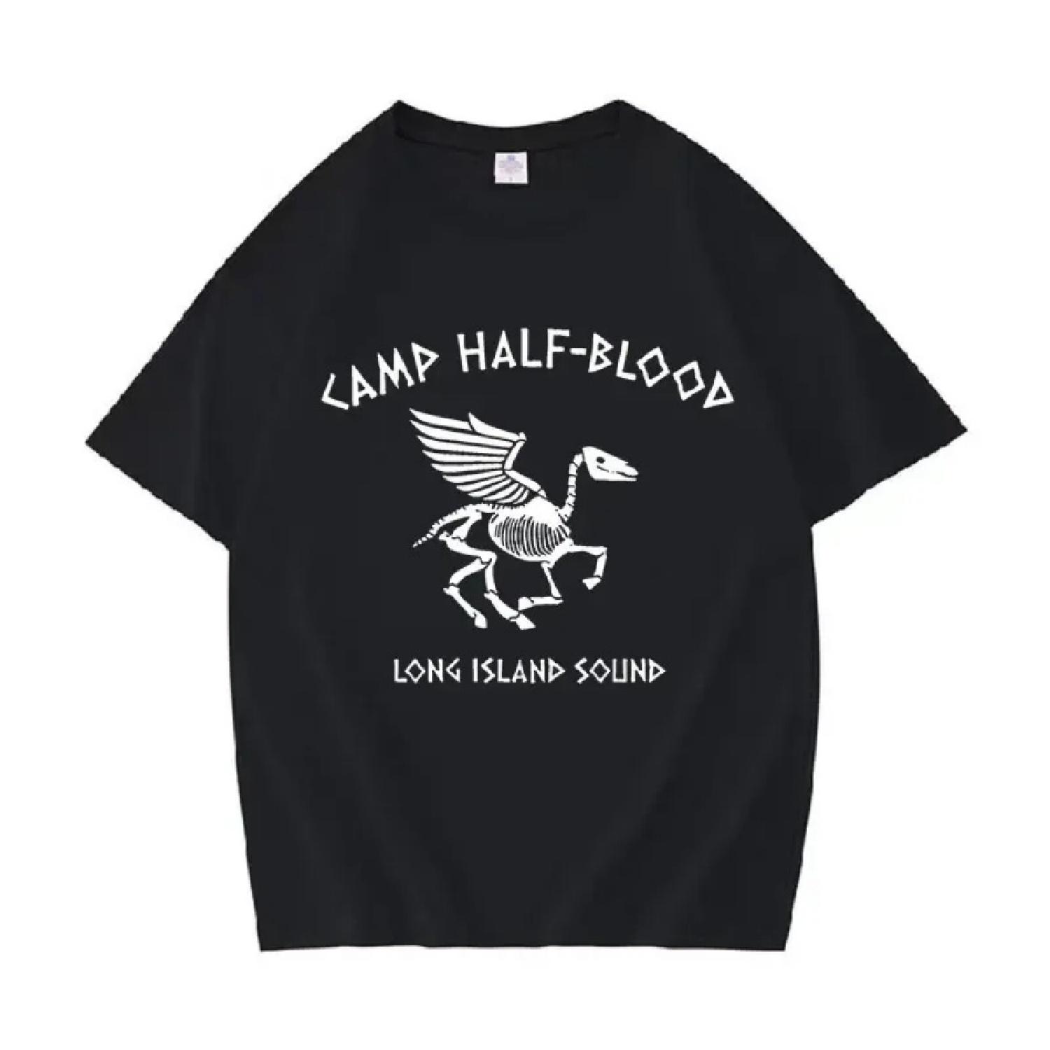 

Camp Half-Blood Long Island Sound Skull Percy Jackson T-Shirt Women Vintage Casual Oversized T-Shirt Gothic Streetwear XXXXXL чорний