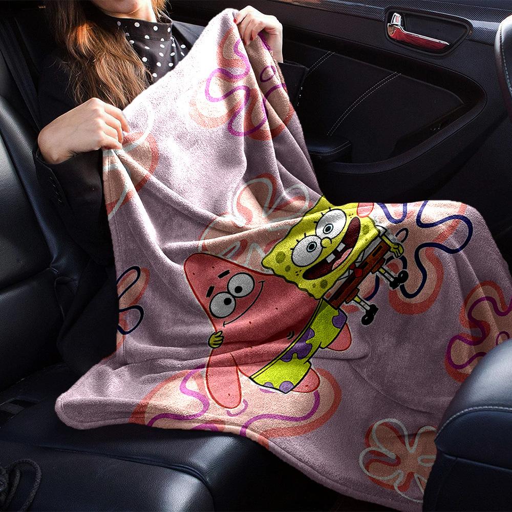 1pc SpongeBob SquarePants Flannel Blanket Soft Cozy All-Season Throw for Bedroom, Sofa, Camping, Travel, Home Decor1086