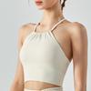 OEING Pleated Neck Halter Sports Bra