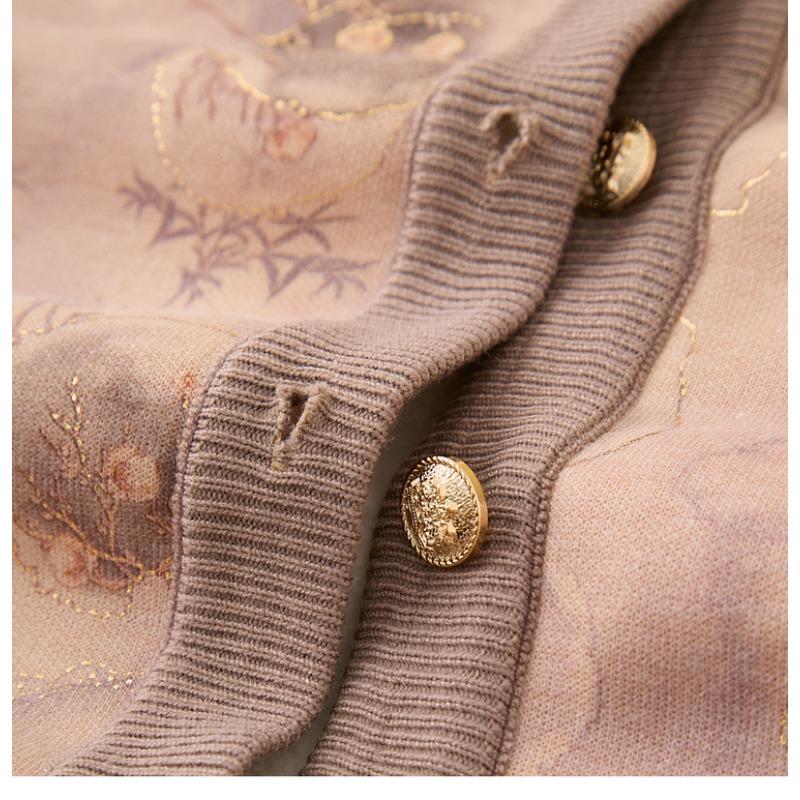 Autumn and Winter Thickened Vest Women's Plus Velvet Printed Vest Jacket