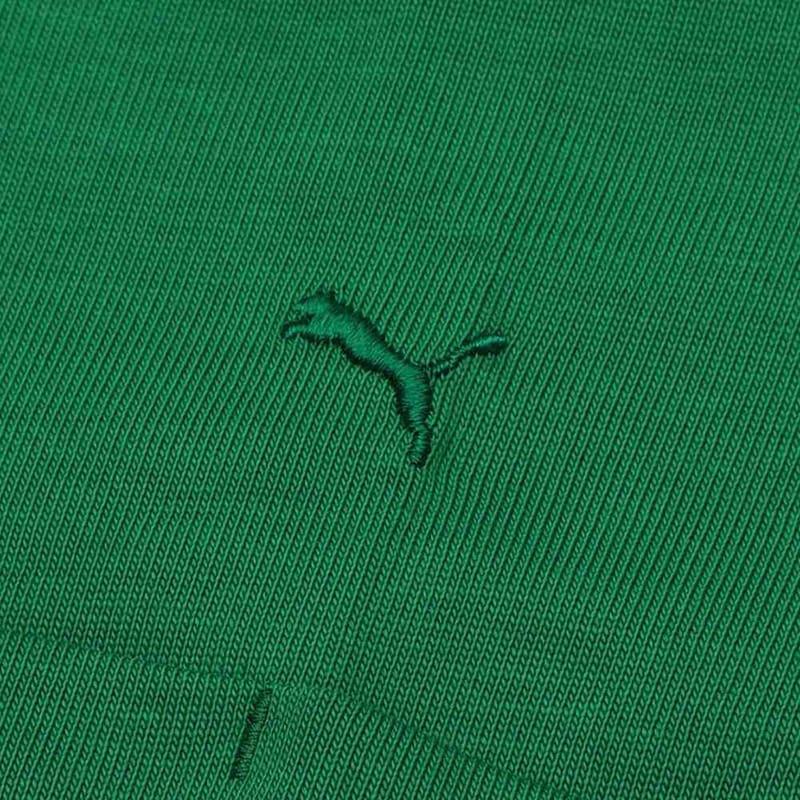 Puma Solid Color Letter Embroidery Casual Round Neck Short Sleeve T-Shirt Unisex Tops Green 536540-86