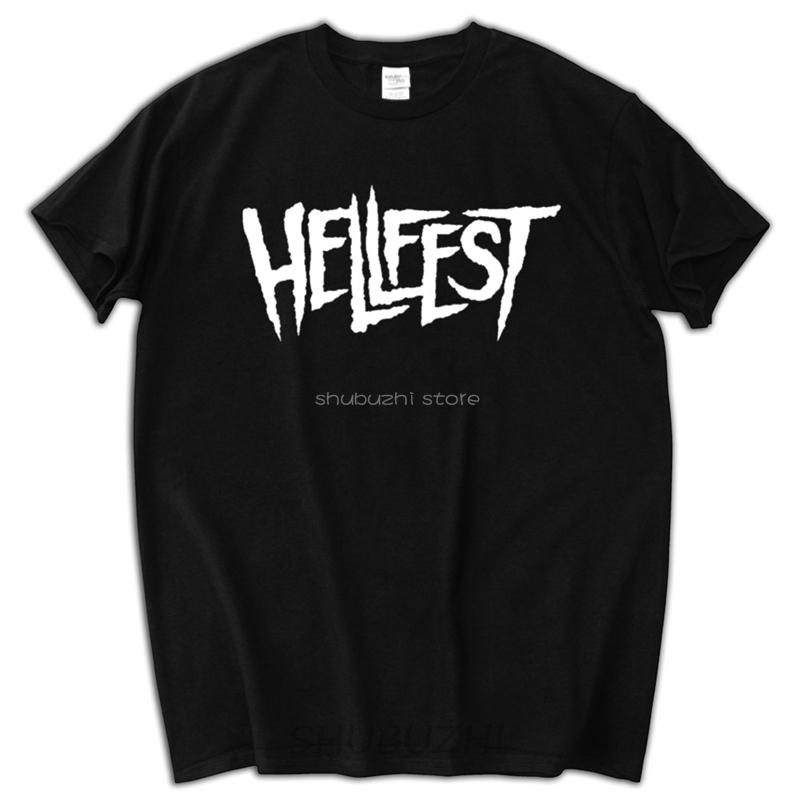 Male Funny Present Hellfest S M L XL Cotton Short Sleeves Mens Black Shirt T-Shirt Men Print Cotton Short Sleeve T-shirt Sbz5698